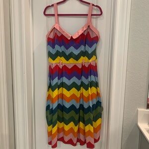 Collectif Dorothy Rainbow Chevron Dress